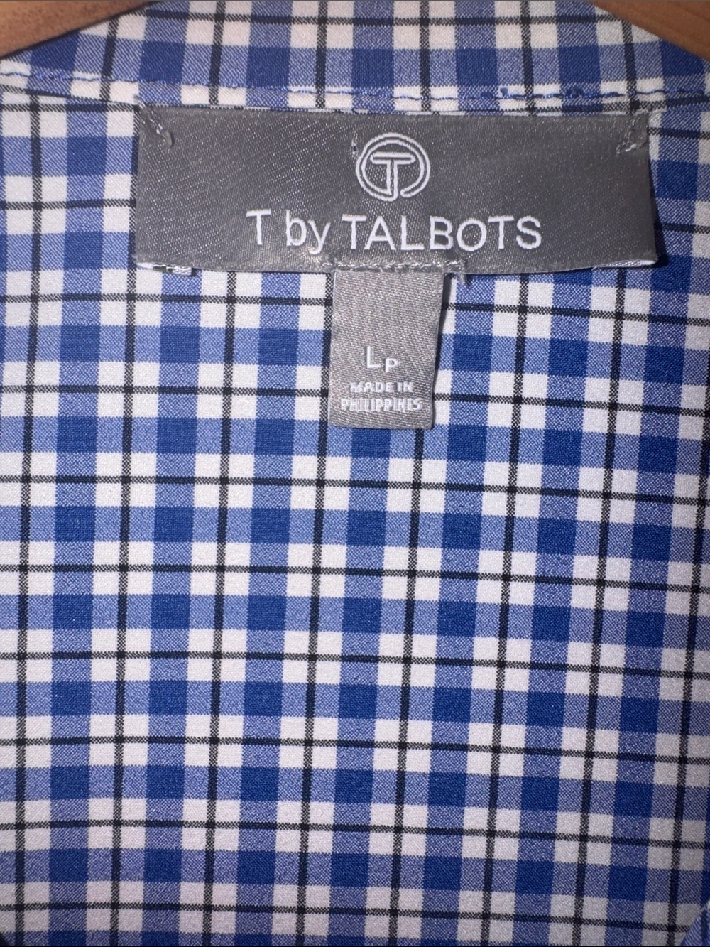 T by Talbots Lightweight Zip Up Jacket Blue & White Plaid Size Large Petite - Picture 5 of 10